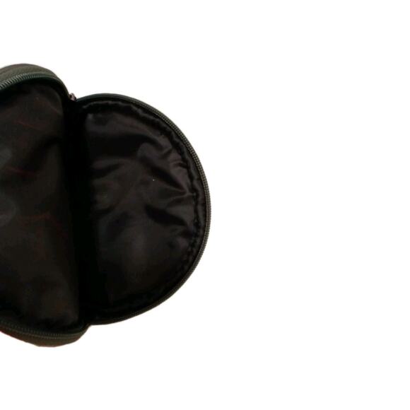 Giorgio Armoni Makeup Cosmetics Bag Circle Pouch Gunmetal Gray Designer Round - Picture 11 of 16